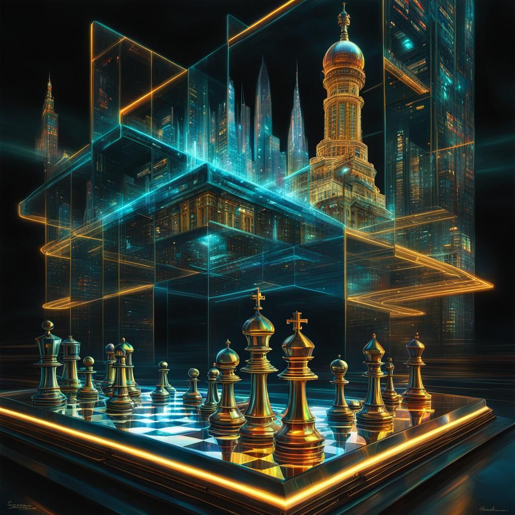Holographic Chess  by @Seraphine