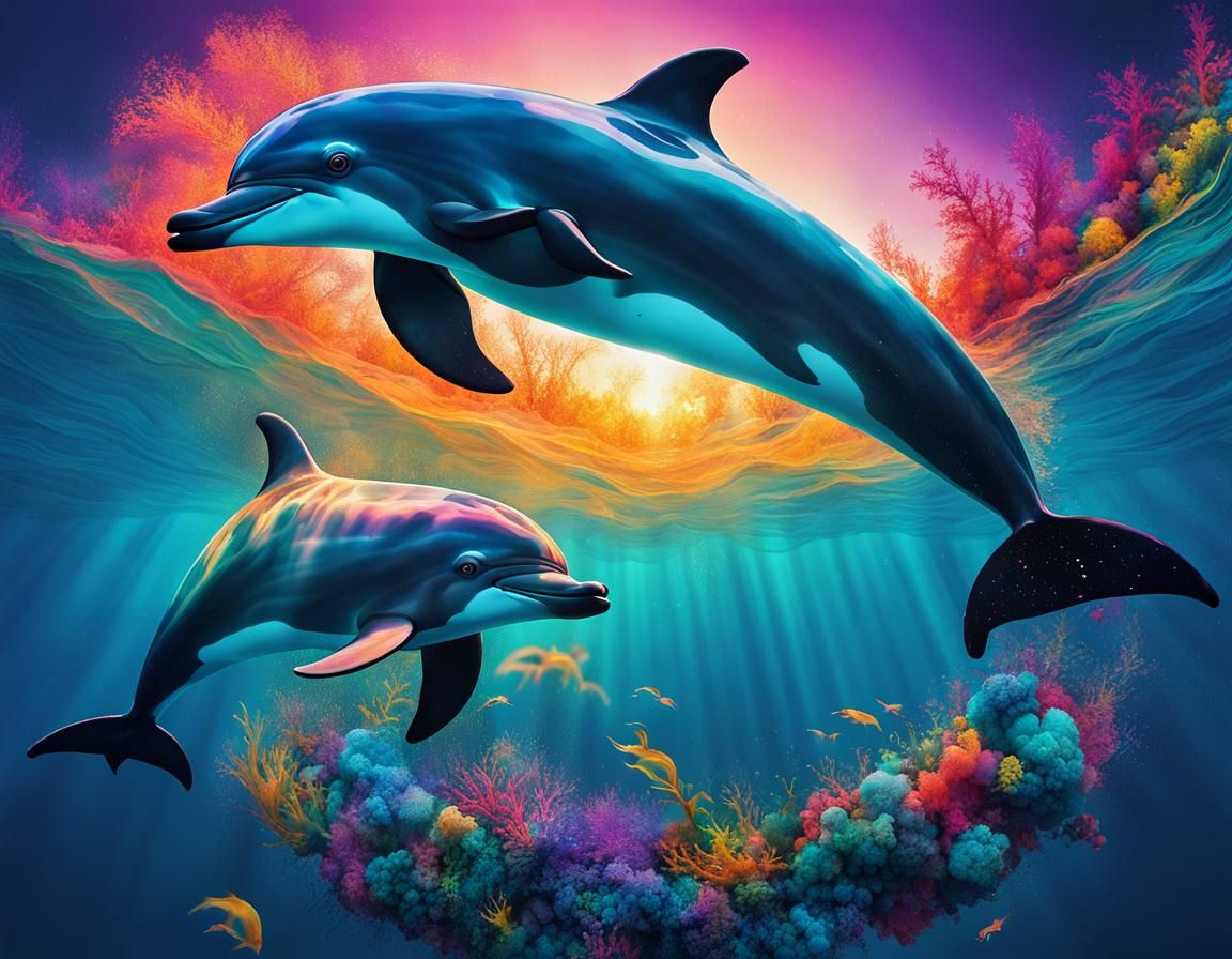 Dolphins - AI Generated Artwork - NightCafe Creator