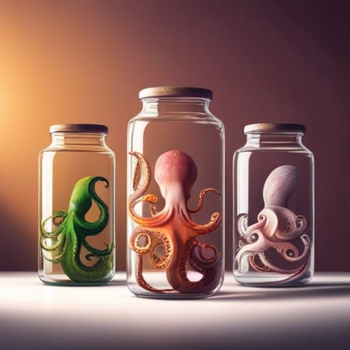 an octopus can open a jar  by @Louise Green
