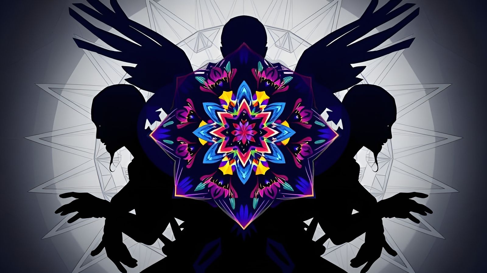 Mysterious Abstract Entity Erupts with Prismatic Power