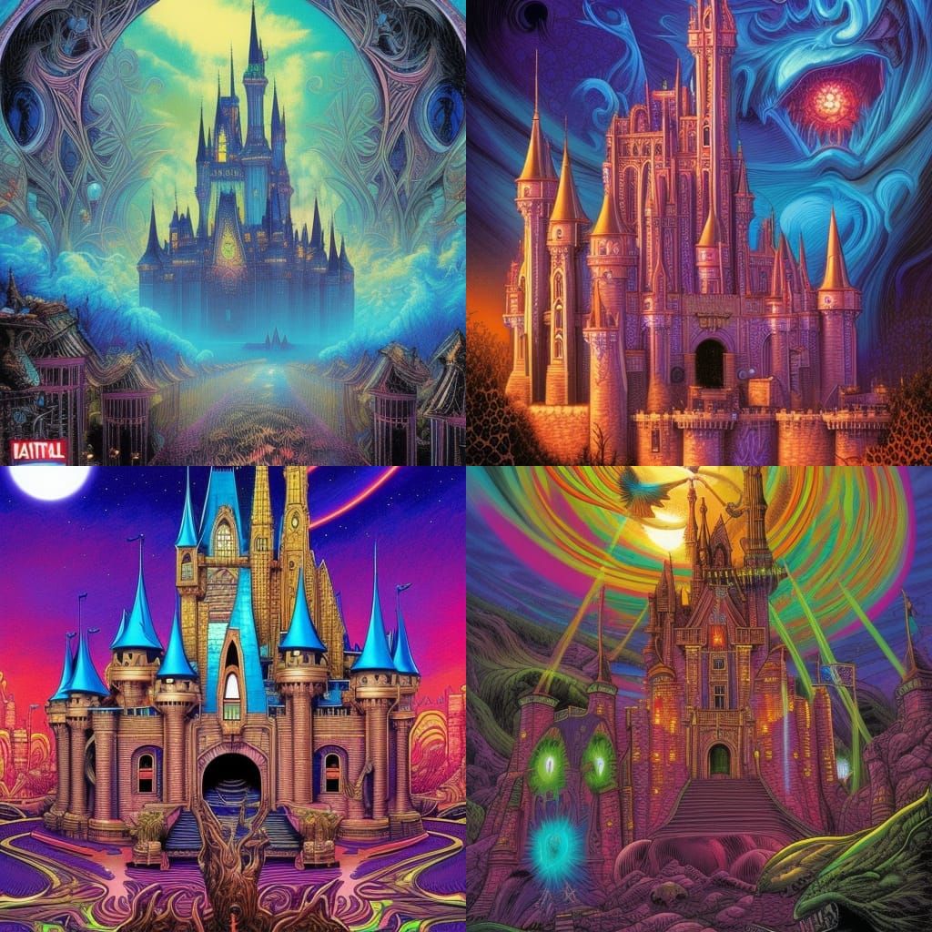 Psychedelic fantasy castle