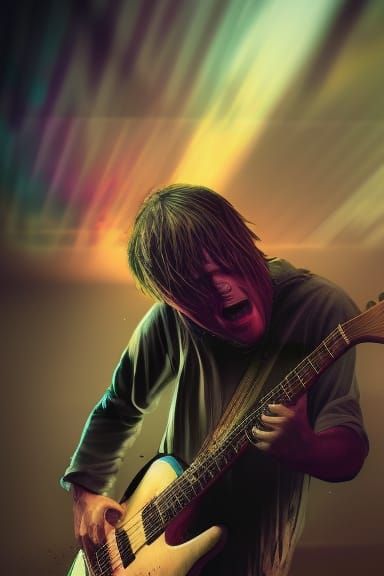 getting angry trying to play the guitar