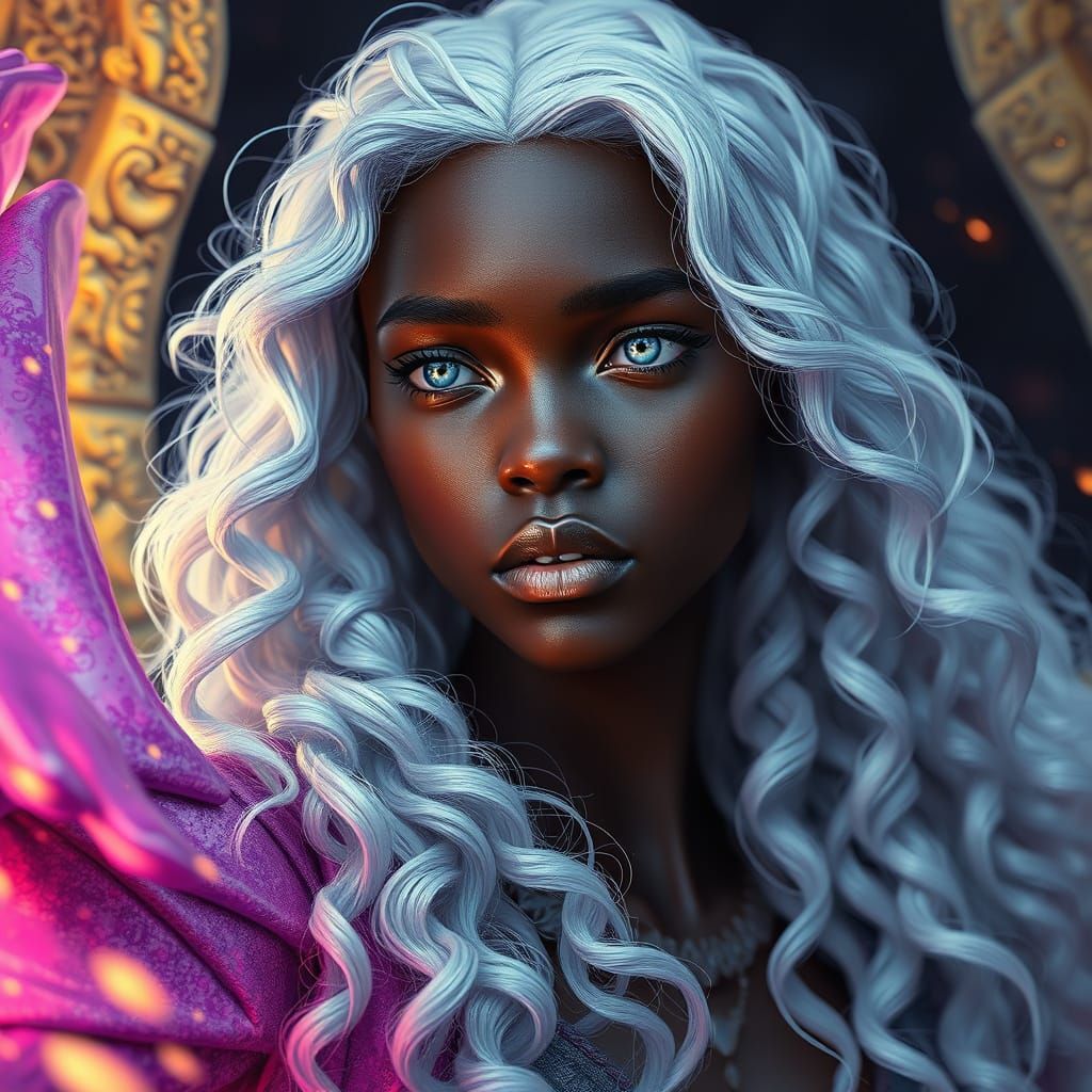 Ethereal Goddess in Dark Fantasy Splendor - AI Art