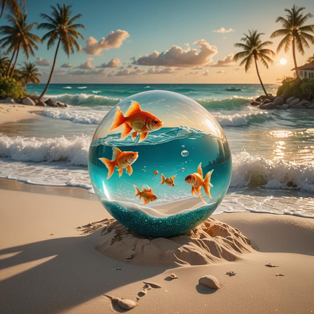 A magic ball with a goldfish