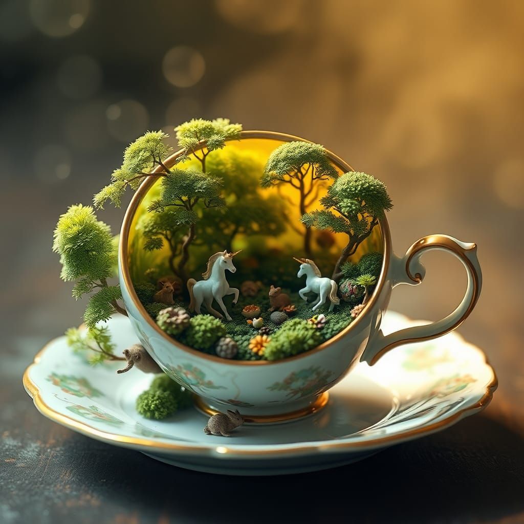 Scene in a Teacup  by @DiscoKittie