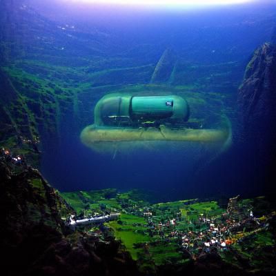 a submarine deep underwater