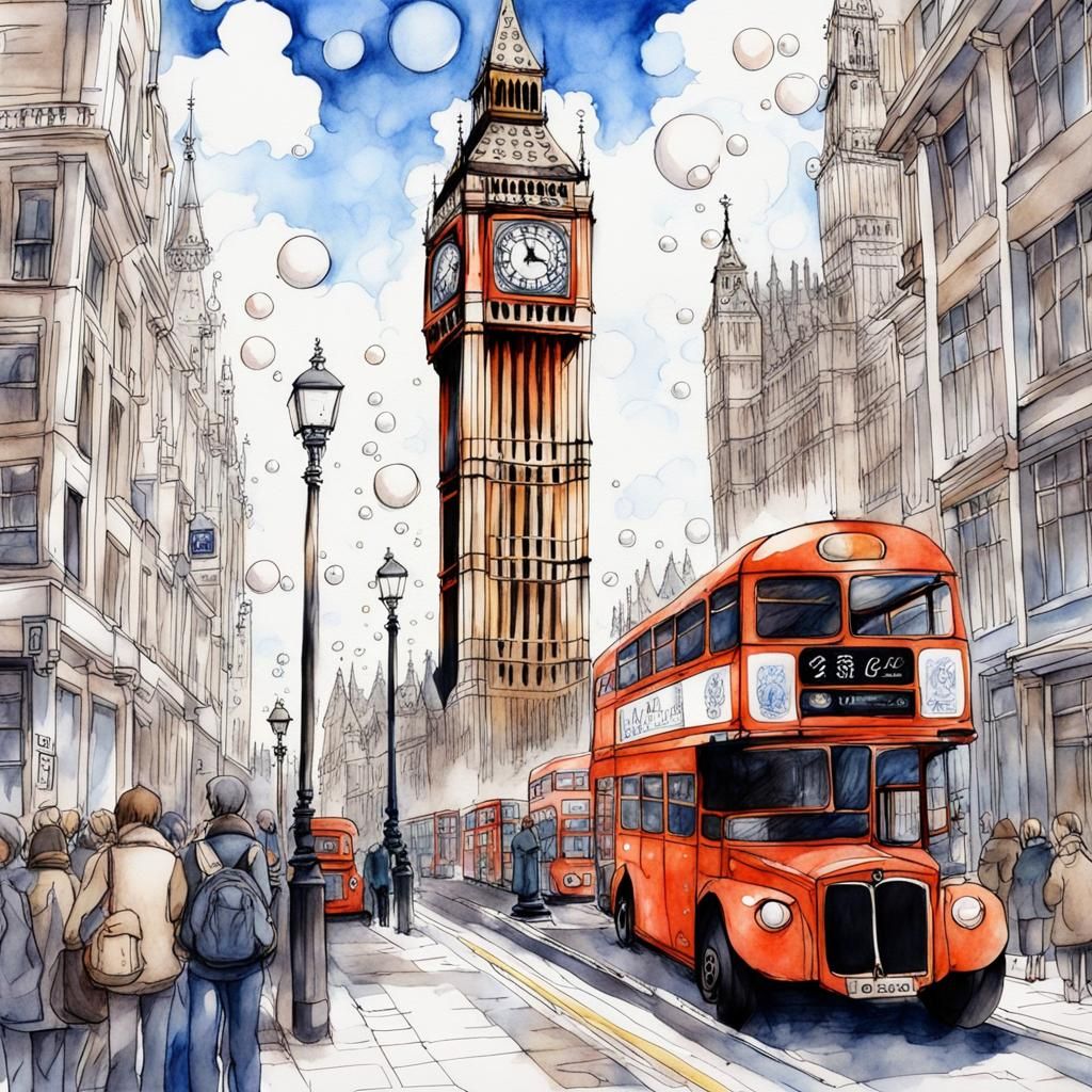 LONDON & BUBBLES - AI Generated Artwork - NightCafe Creator