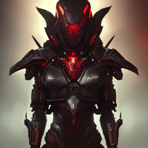 All black war machine of death. Red sword painted across it'...