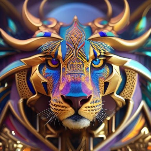 Egyptian lion  by @Tiny Pearl Cat