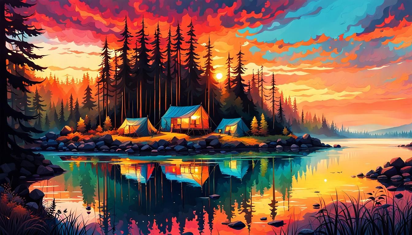 The Lake Camp  by @Dorkish