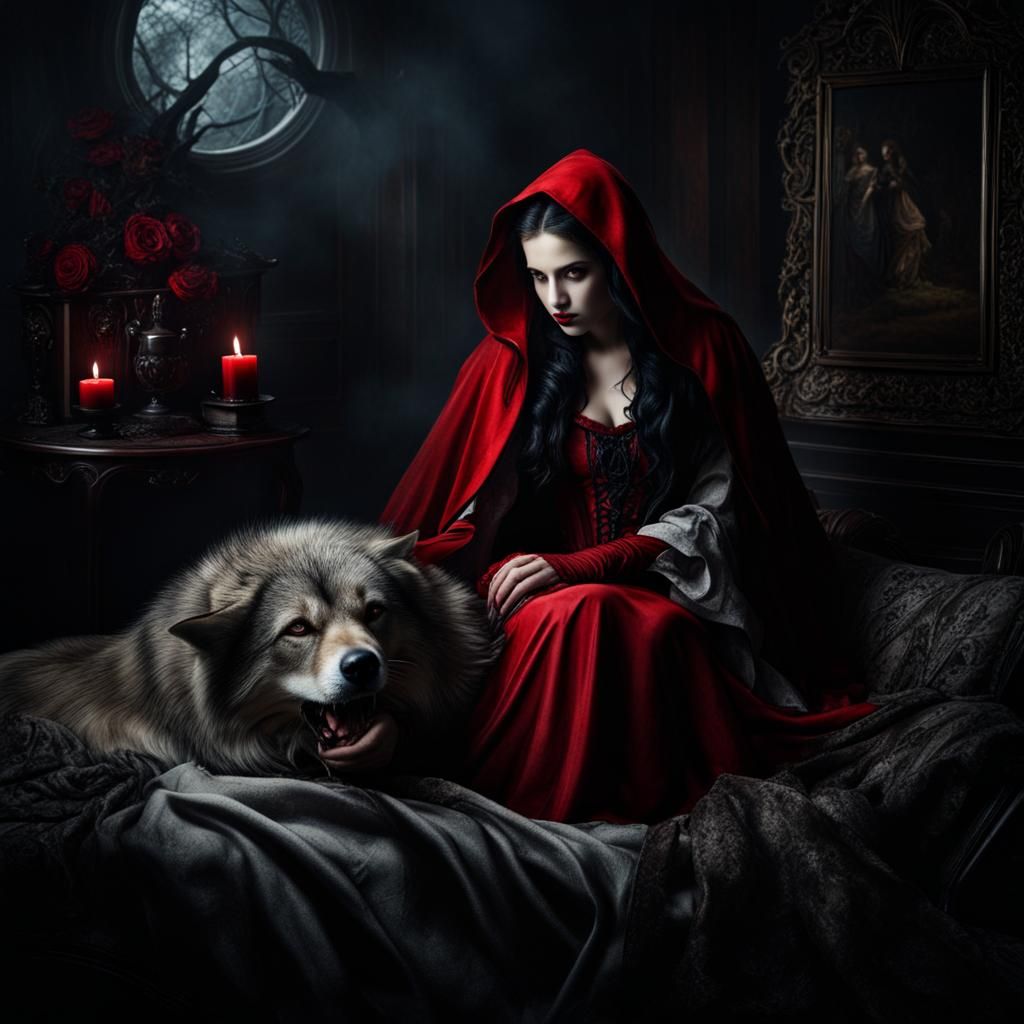 Dark Fairytales: Evil Red Riding Hood cares for the sick wolf. Where is ...