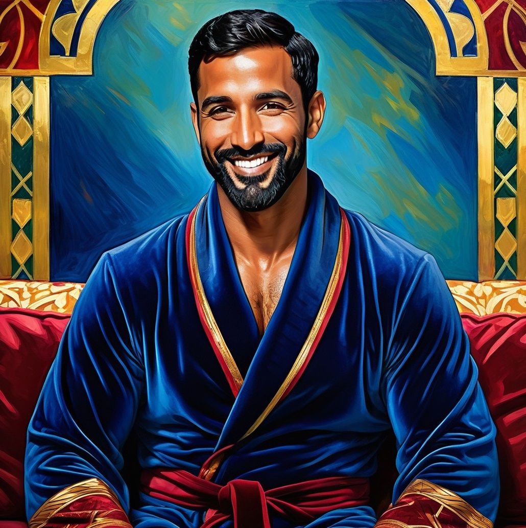 Portrait of a handsome bearded man