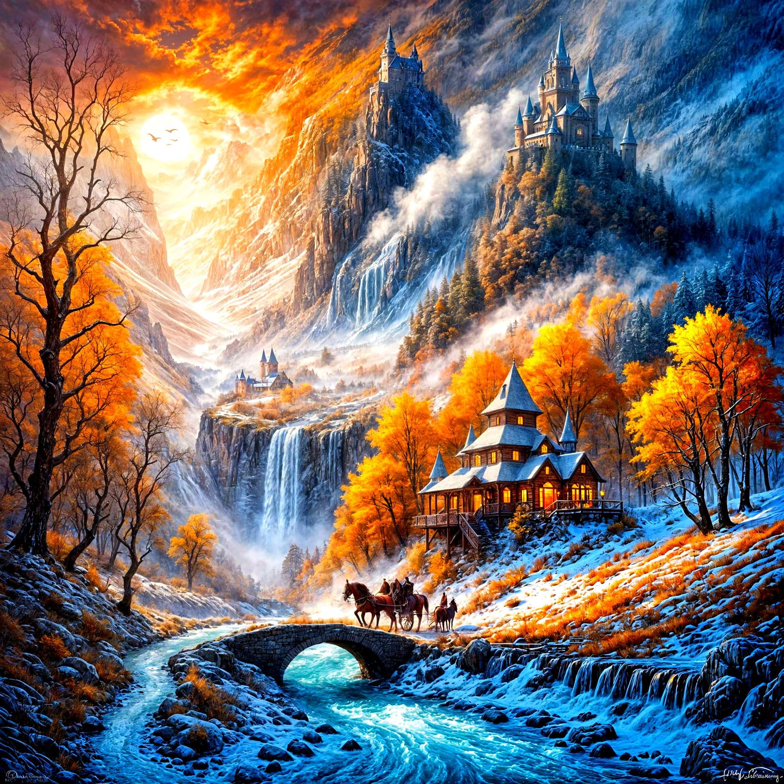 Majestic Fantasy Carriage on Dreamy Path