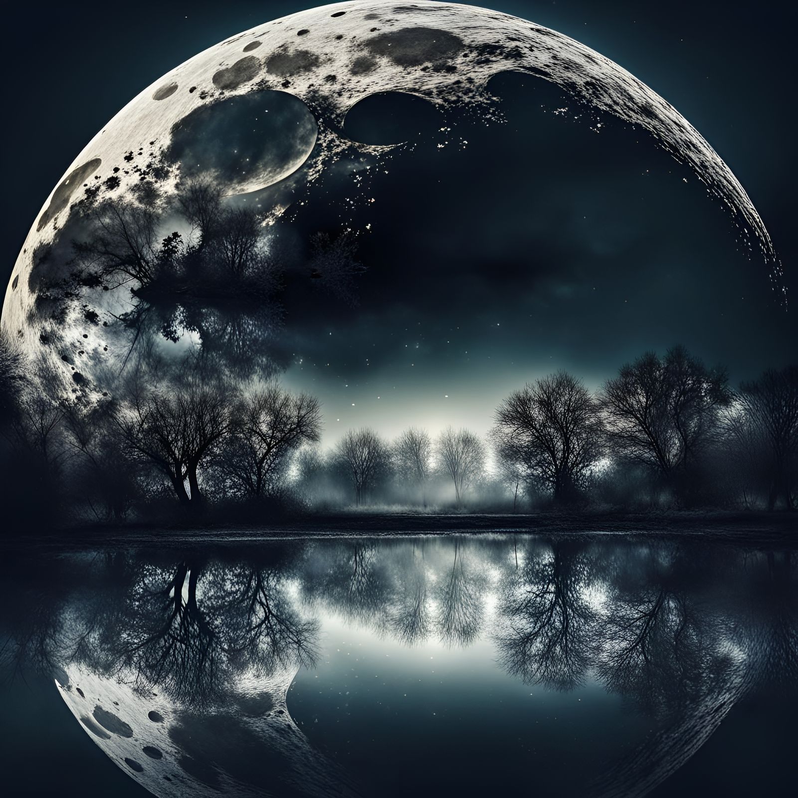 double exposure moonlit night  by @Bjobjokke