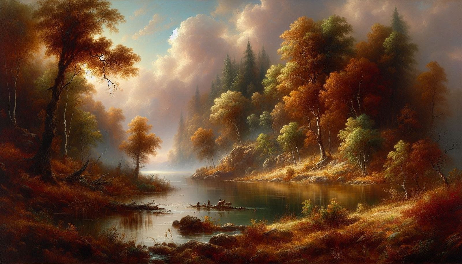 Landscape. Oil painting in style of George Turner