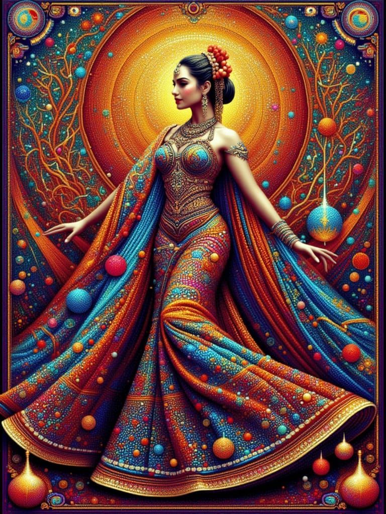 <lora:dot pointalism:1.0> Arabic Dancer