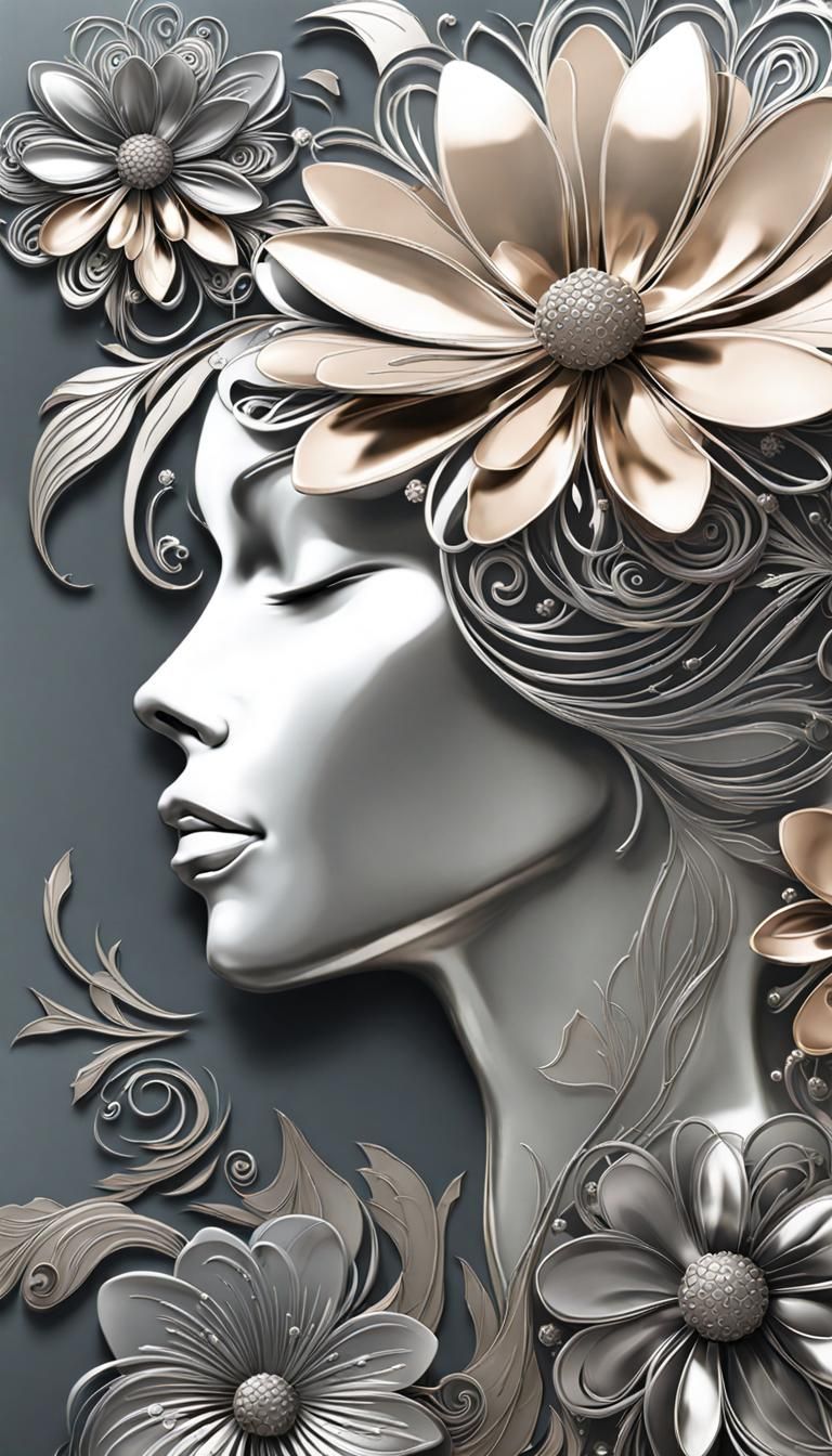 Metallic flowers effect Glassy Reflections- Symphony Dynamic...