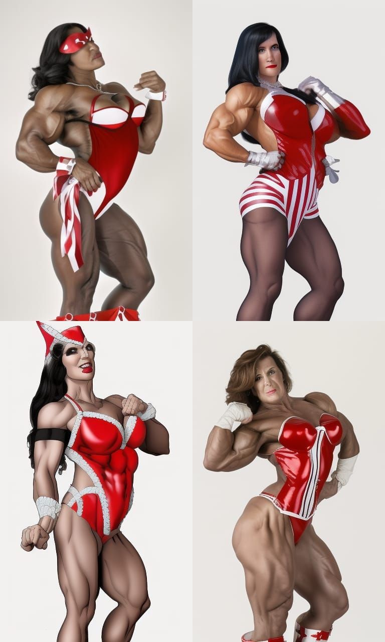Mascular Masculine Mrs Superium middle-aged Superheroine wit...
