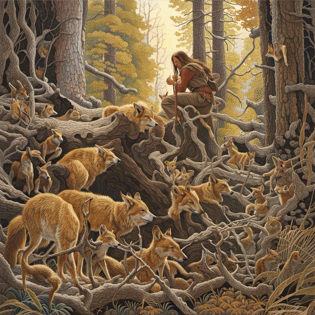 Bev Doolittle - WOODLAND ENCOUNTER - AI Generated Artwork - NightCafe ...