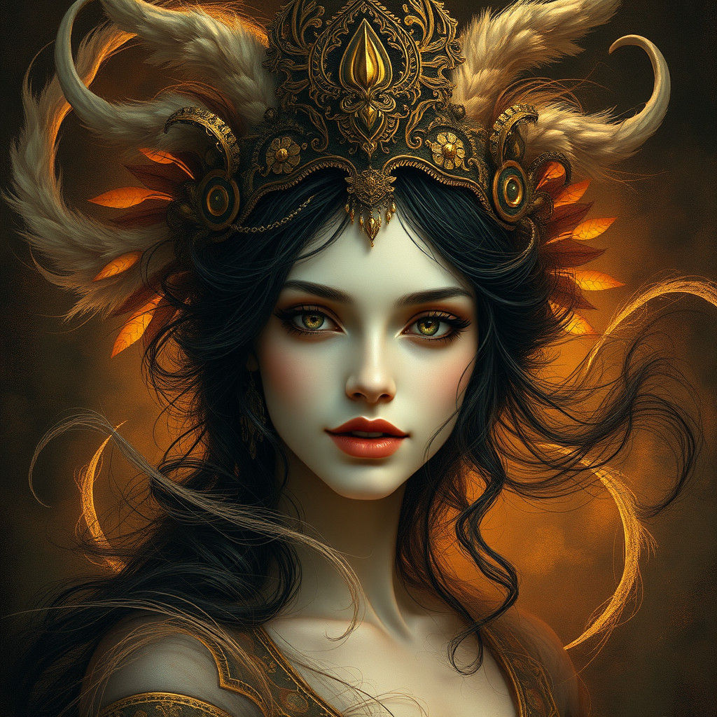 Ethereal Woman in Art Nouveau Style