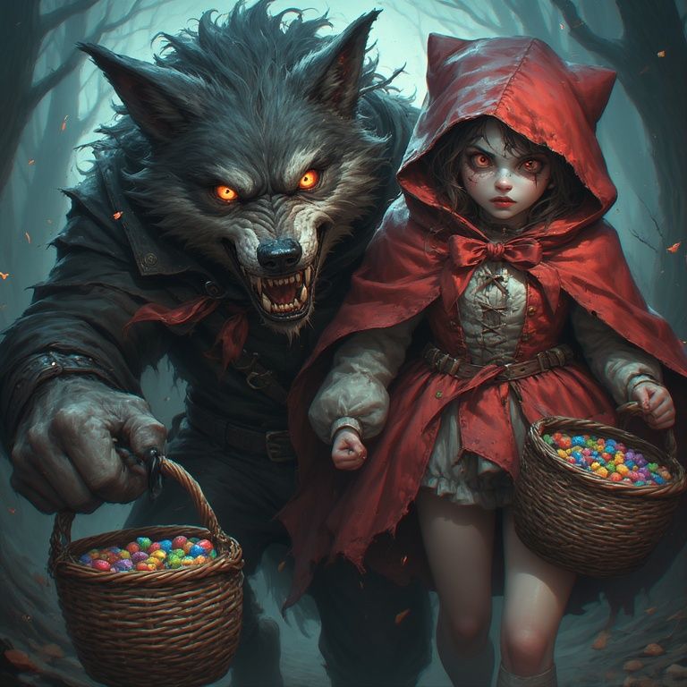 Little Red Riding Hood and the Wolf trick or treat