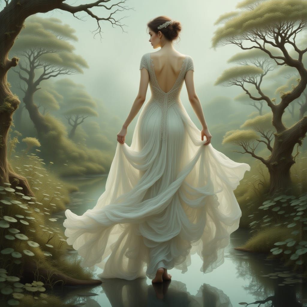 Whimsical Goddess Unveils Ethereal Gown