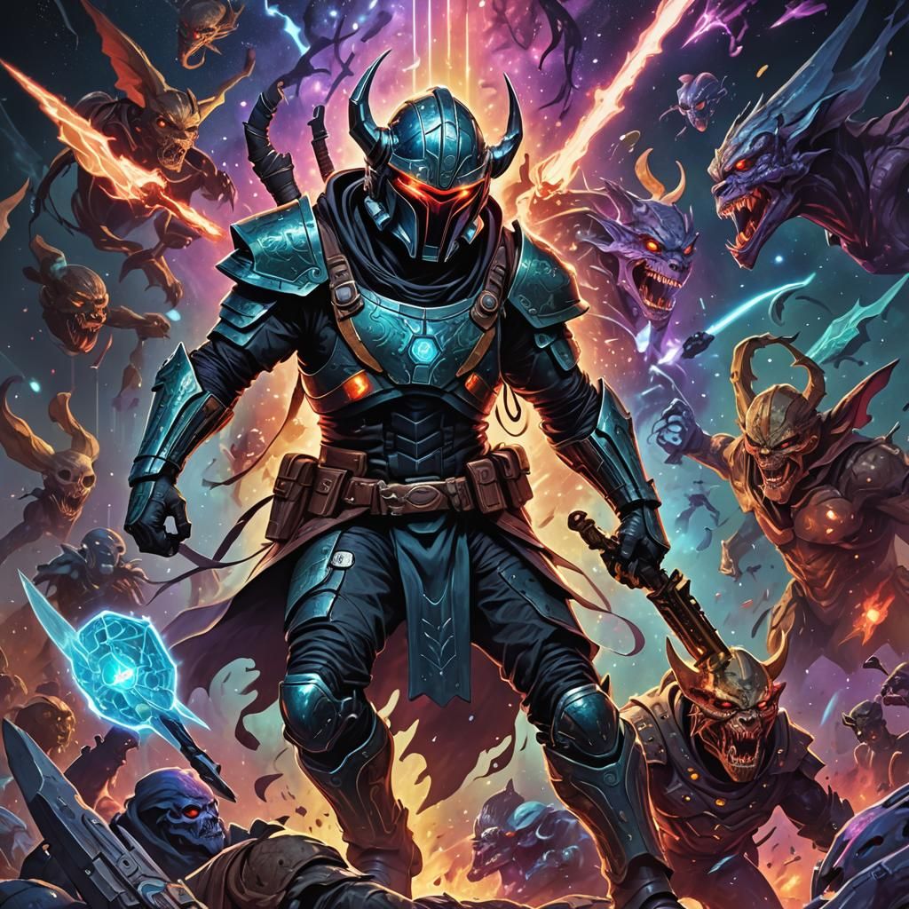 bounty hunter taking down evil emporor with his demons