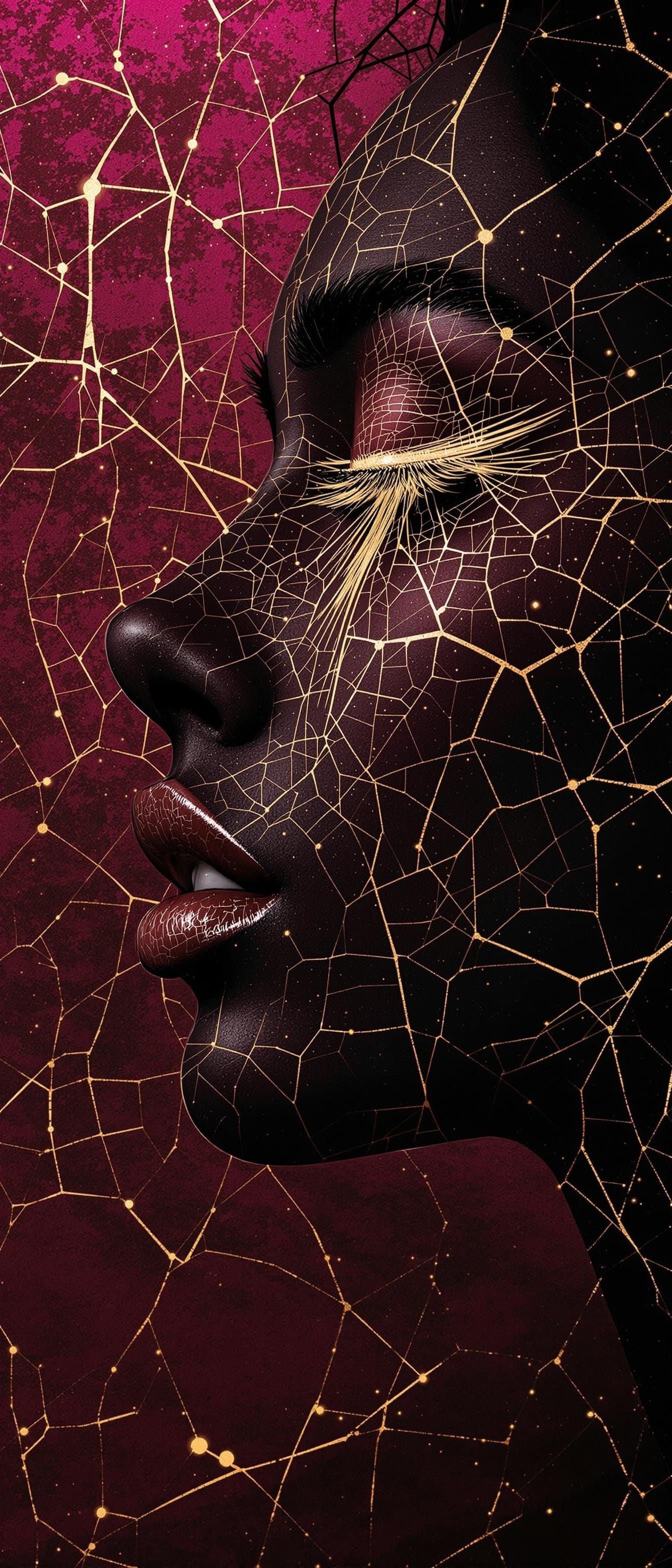 Glowing Goddess in Rich Velvety Night Sky