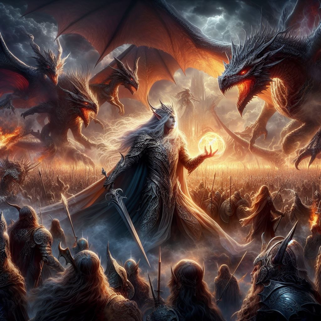 Valar and elves against Morgoth's army - AI Generated Artwork ...