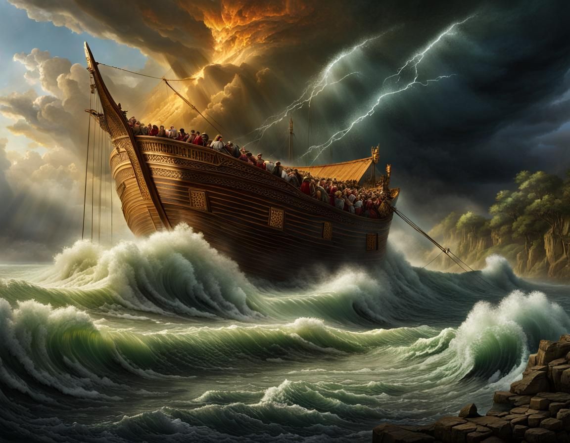 Biblical flood - AI Generated Artwork - NightCafe Creator