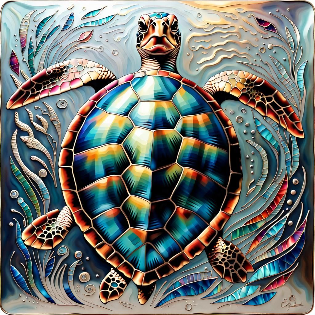 Colorful sea turtle - AI Generated Artwork - NightCafe Creator