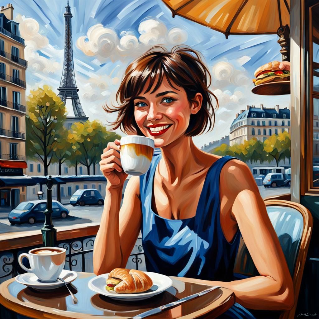 At a cafe . Paris