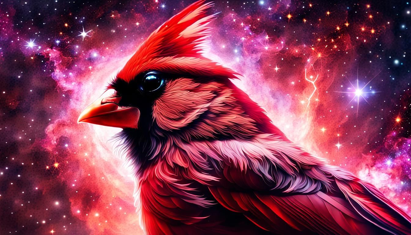   Male Cardinal   by @AI Curious