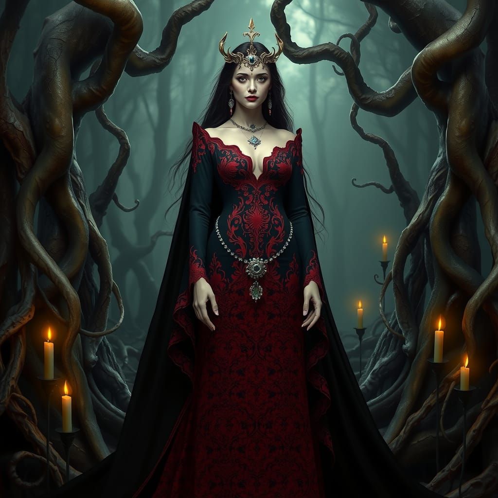 Mystical Goddess in Dark Fantasy Style
