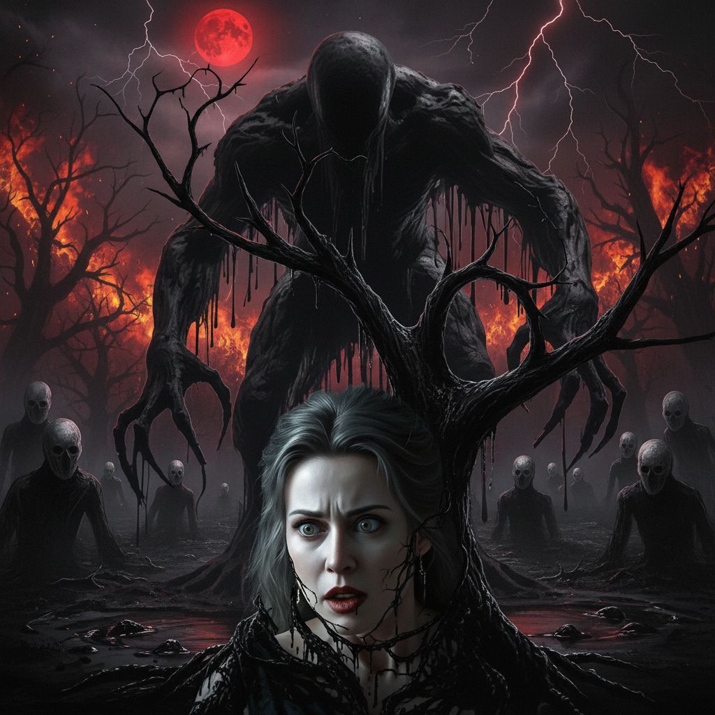 fearless handsome human blond man wearing a t shirt and glasses vs his evil ultimate night terror ink nigh omnipotent evil doppelgänger demo...