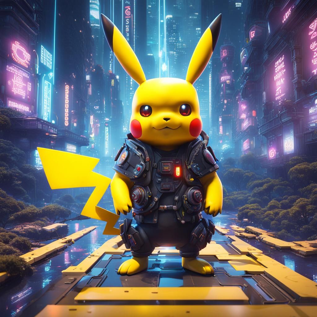 Cyber Pikachu - Ai Generated Artwork - Nightcafe Creator