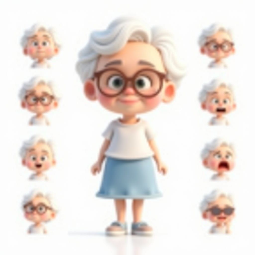 A cute 3D grandma 