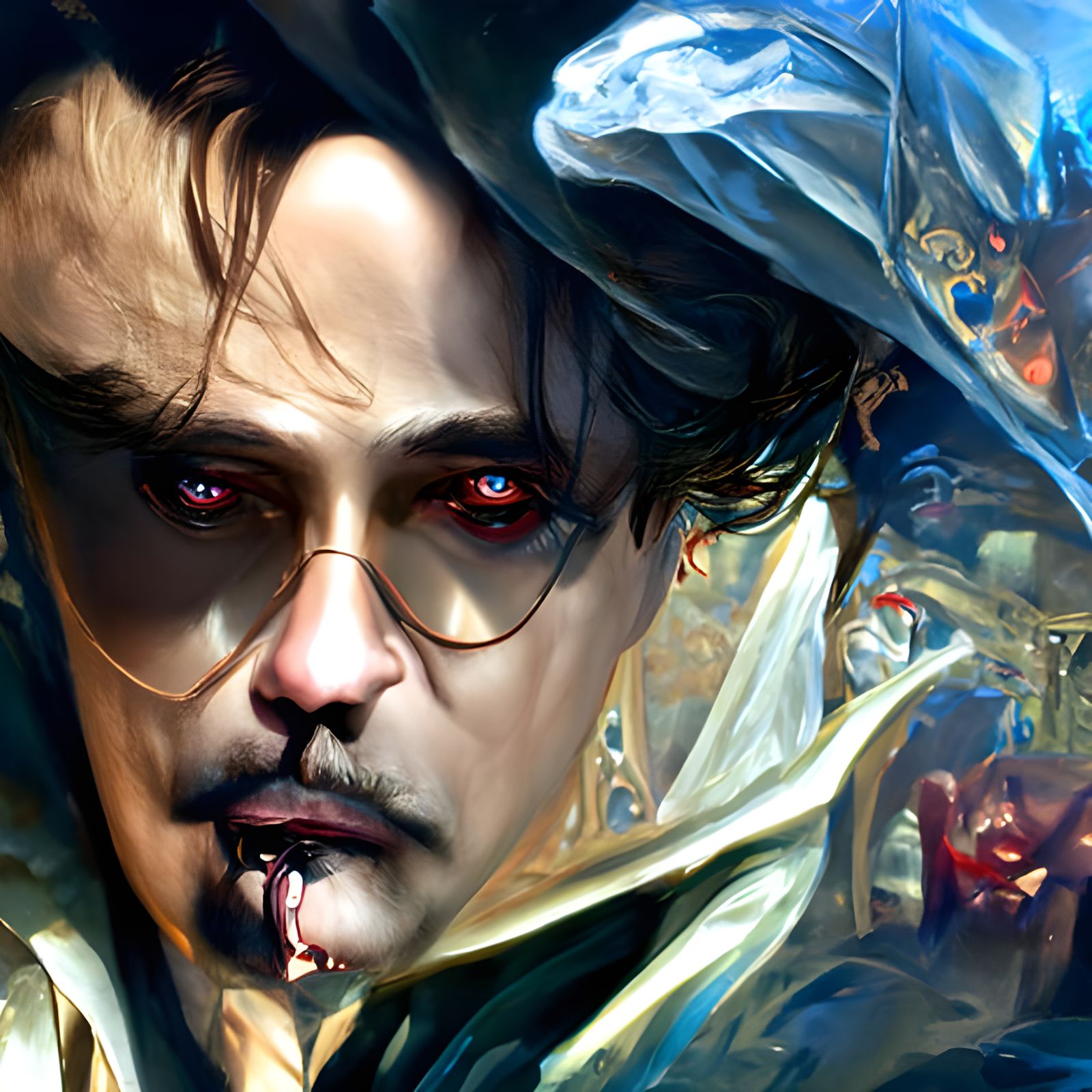 Johnny Depp Robert Downey Jr as a vampire cool shades.