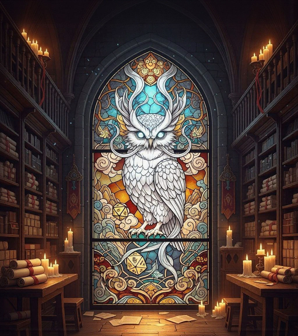 Library of the Great Owl  by @The Enspiritor