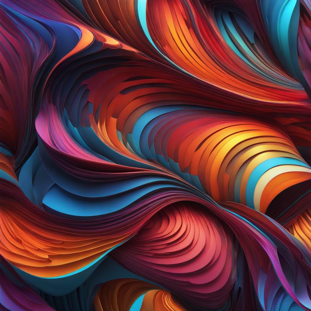 Colorful abstract art mosaic curves
