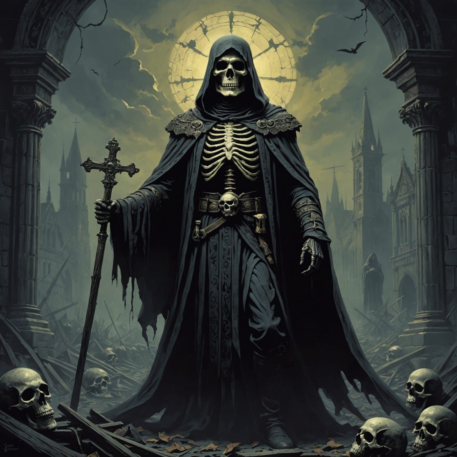 La Muerte: A Horror Vision in Engraving Style