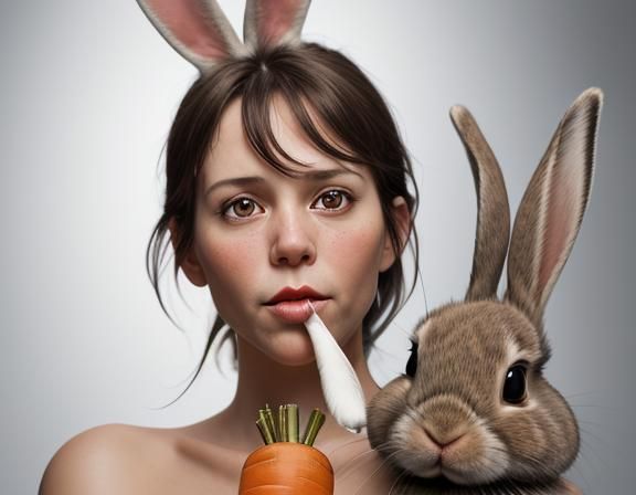 nothing but not a rabbit eating a carrot nothing but not a r...