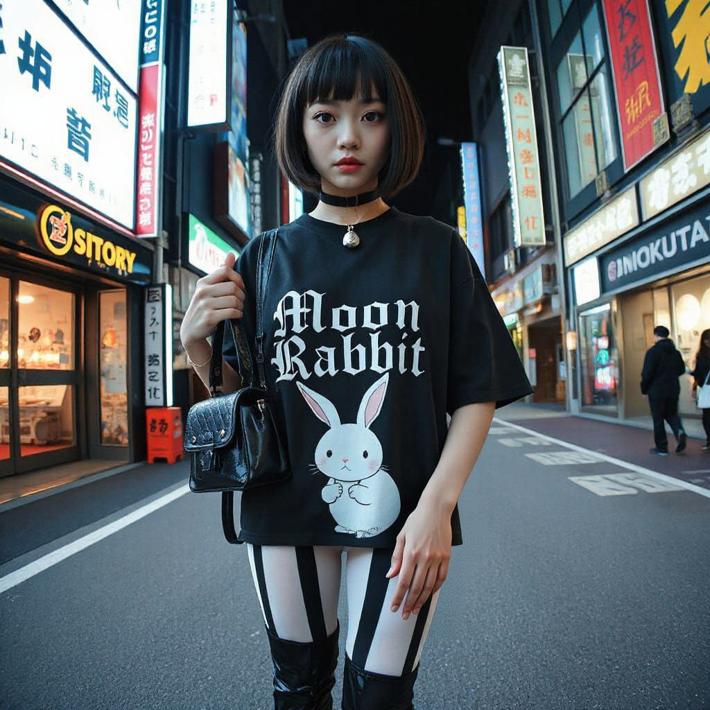 Gothic Thai Model in Harajuku, Anime Key Visuals