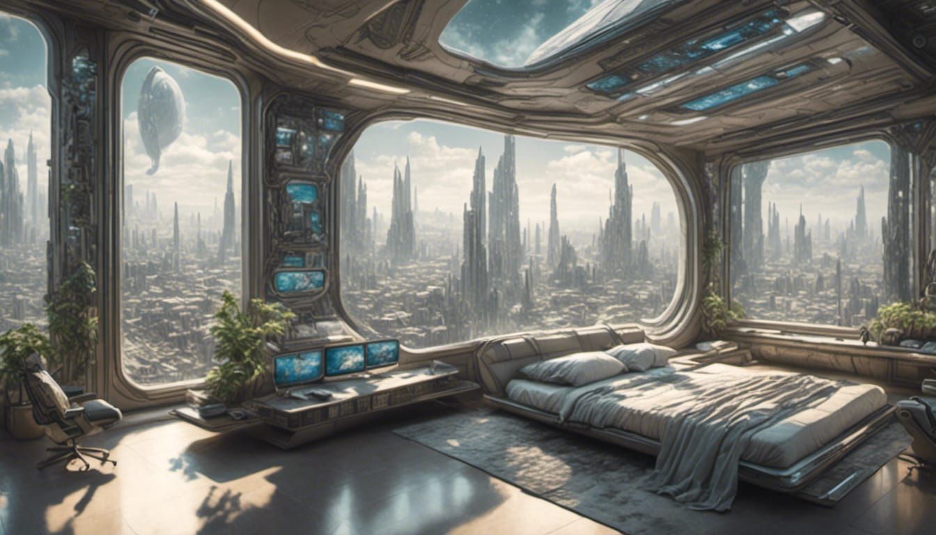 <lora:Sci-Fi Rooms:1.0> outlooking a vast metropoli