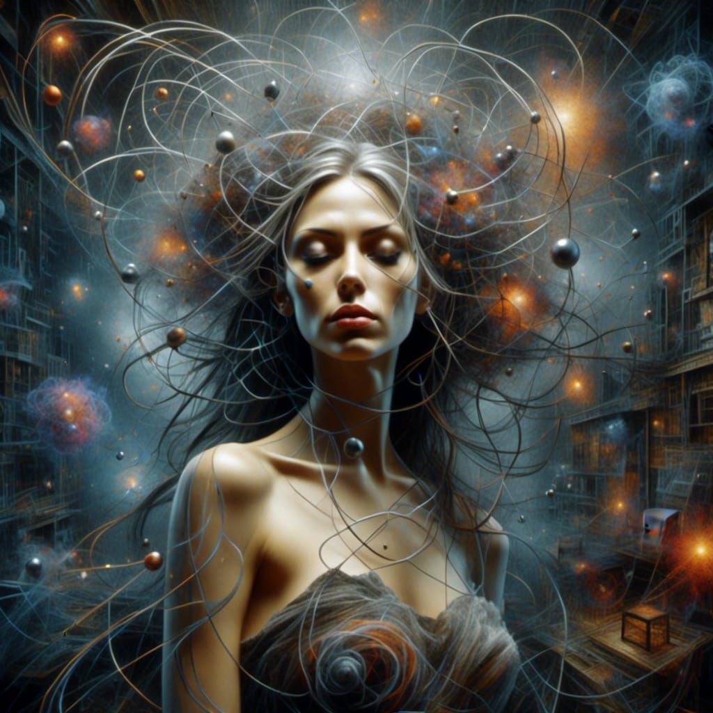 <lora:QDR:1.0>  a hyperrealistic image of a attractive woman in the style of Simon Bisley with a sinister mood and a more sinister backgroun...