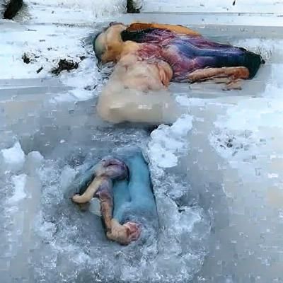 Frozen human corpse