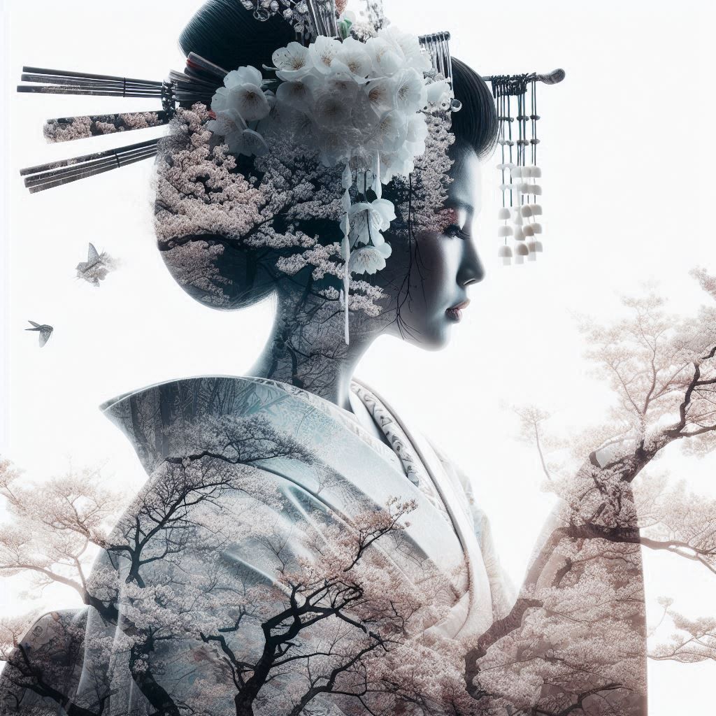 double exposure beautiful fantasy portrait landscape..