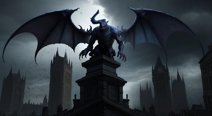 Of gargoyle in nighttime HD wallpaper | Pxfuel