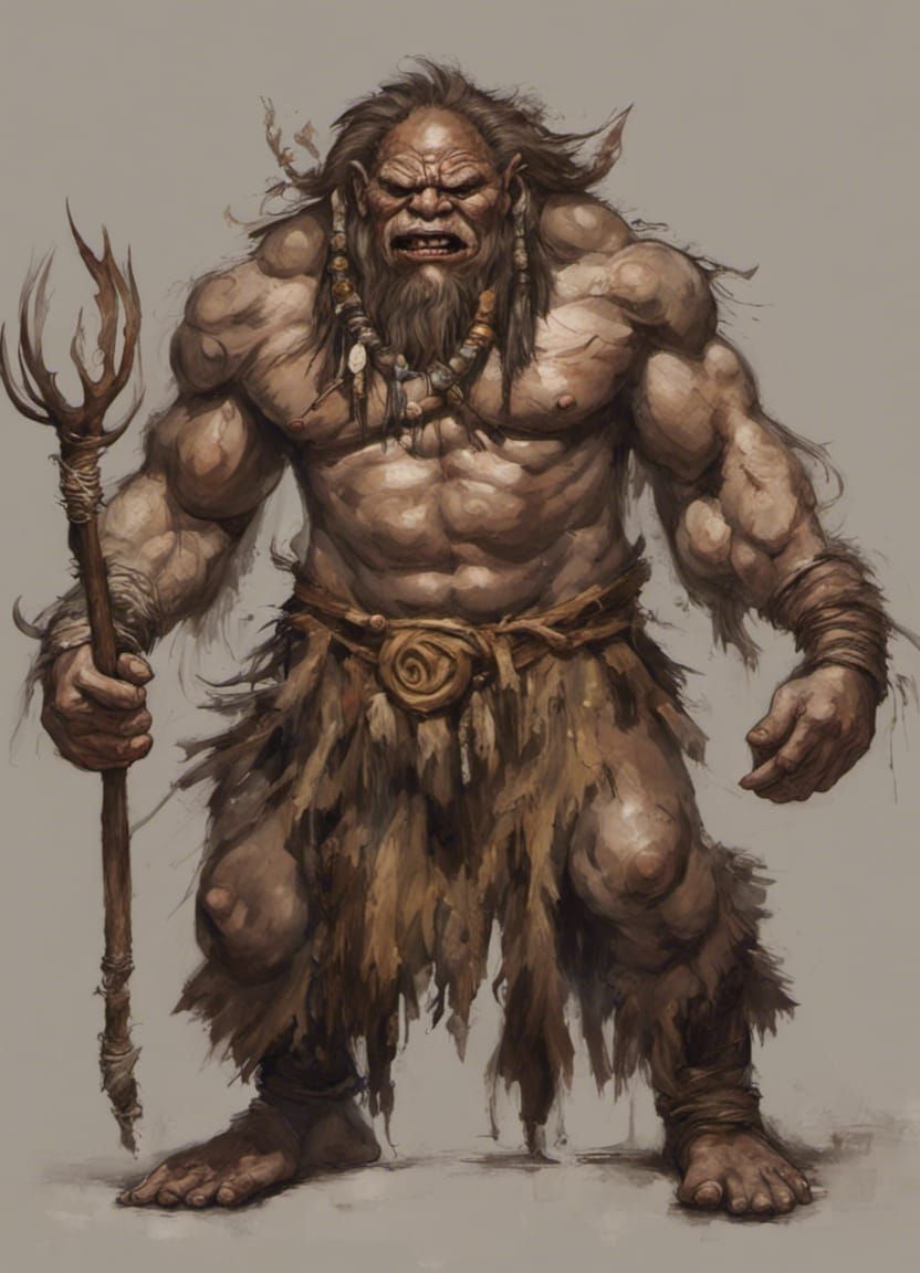 Ettin Shaman (1 head) - AI Generated Artwork - NightCafe Creator