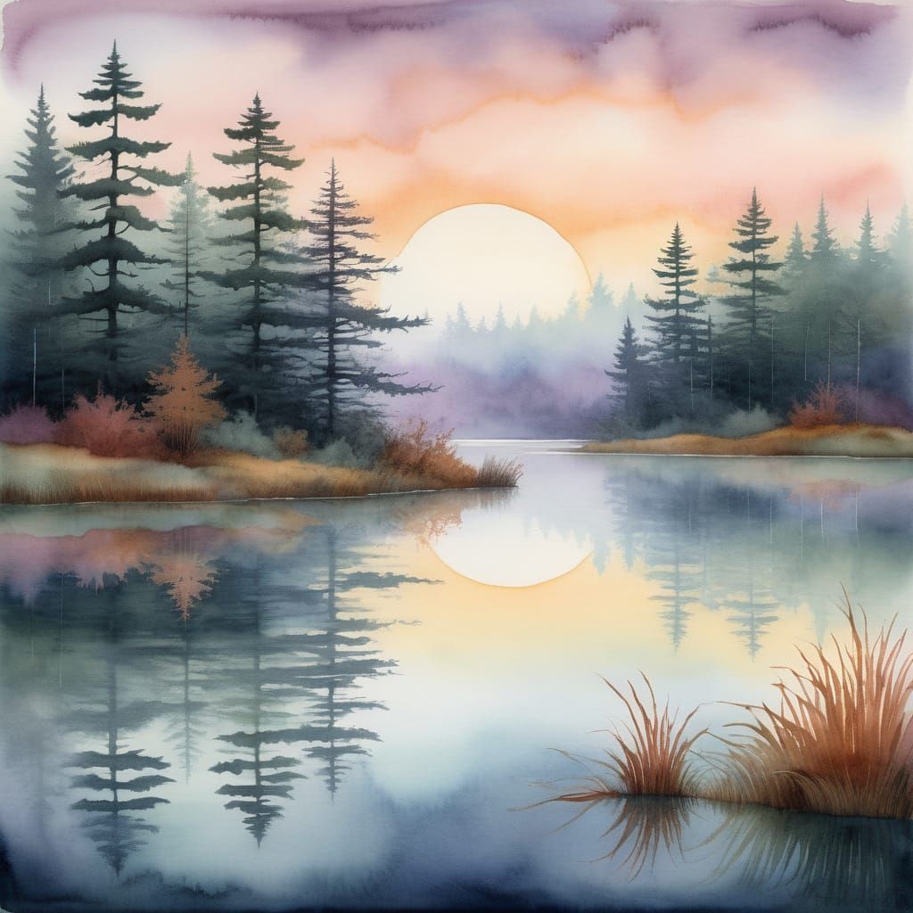  A serene misty pond on a fall morning  by @Lady of the Thorns